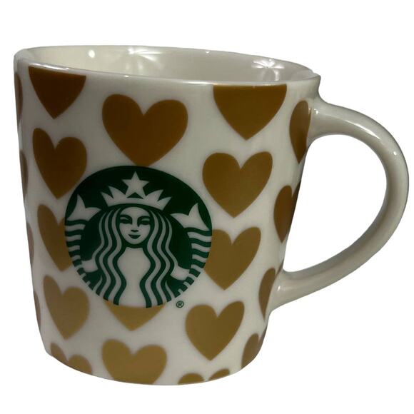 Starbucks 2015 Siren Love Gold Heart Demitasse Espresso Coffee Mini Mug Cup - Picture 2 of 12